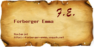 Forberger Emma névjegykártya