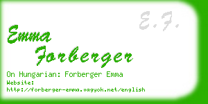 emma forberger business card